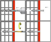 Aplikace RM hmoždinky do zdiva